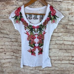 New Guess Floral Tropical Tee Shirt XXS